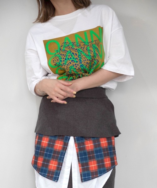 tシャツ 「SANSeLF」グラフィックロゴプリントTシャツ sanw25s053 レディース セール】【SANSeLF】グラフィックロゴプリントTシャツ