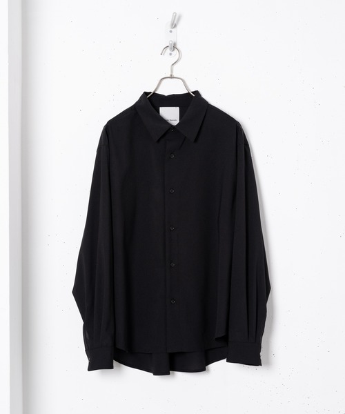 Alcindor Materials（アルシンダーマテリアルズ）の「imitation relax shirts-wool-/イミテーションリラックスシャツ-ウール-（シャツ/ブラウス・メンズ・ブラック/カーキ/アイボリー・MEDIUM/LARGE）」の3枚目の写真