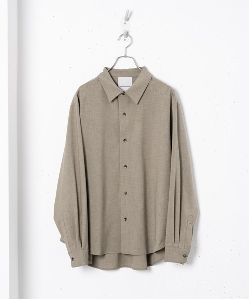 Alcindor Materials（アルシンダーマテリアルズ）の「imitation relax shirts-wool-/イミテーションリラックスシャツ-ウール-（シャツ/ブラウス・メンズ・ブラック/カーキ/アイボリー・MEDIUM/LARGE）」の15枚目の写真