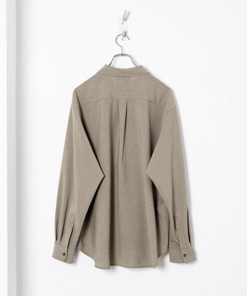 Alcindor Materials（アルシンダーマテリアルズ）の「imitation relax shirts-wool-/イミテーションリラックスシャツ-ウール-（シャツ/ブラウス・メンズ・ブラック/カーキ/アイボリー・MEDIUM/LARGE）」の19枚目の写真