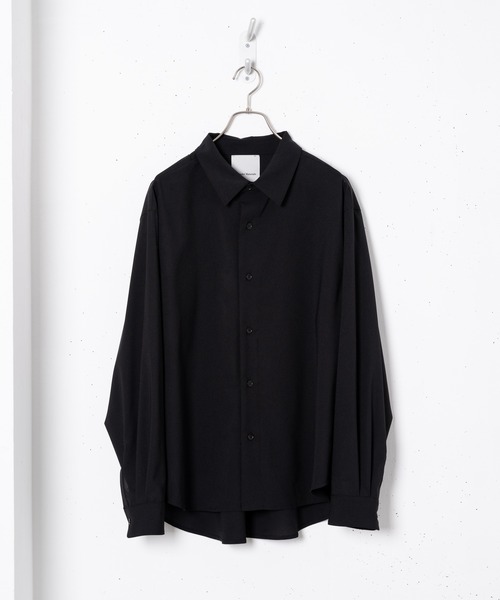 Alcindor Materials（アルシンダーマテリアルズ）の「imitation relax shirts-wool-/イミテーションリラックスシャツ-ウール-（シャツ/ブラウス・メンズ・ブラック/カーキ/アイボリー・MEDIUM/LARGE）」の6枚目の写真