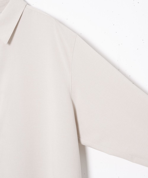 Alcindor Materials（アルシンダーマテリアルズ）の「imitation relax shirts-wool-/イミテーションリラックスシャツ-ウール-（シャツ/ブラウス・メンズ・ブラック/カーキ/アイボリー・MEDIUM/LARGE）」の11枚目の写真