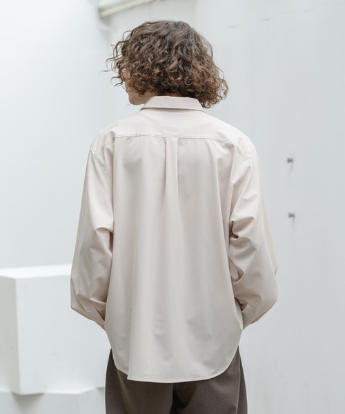 Alcindor Materials（アルシンダーマテリアルズ）の「imitation relax shirts-wool-/イミテーションリラックスシャツ-ウール-（シャツ/ブラウス・メンズ・ブラック/カーキ/アイボリー・MEDIUM/LARGE）」の8枚目の写真
