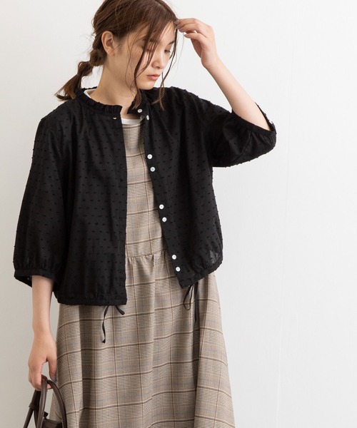 POU DOU DOU（プードゥドゥ）の「フリル襟ショートブラウス（シャツ/ブラウス・レディース・ブラック/ブルー/キナリ・3）」の13枚目の写真