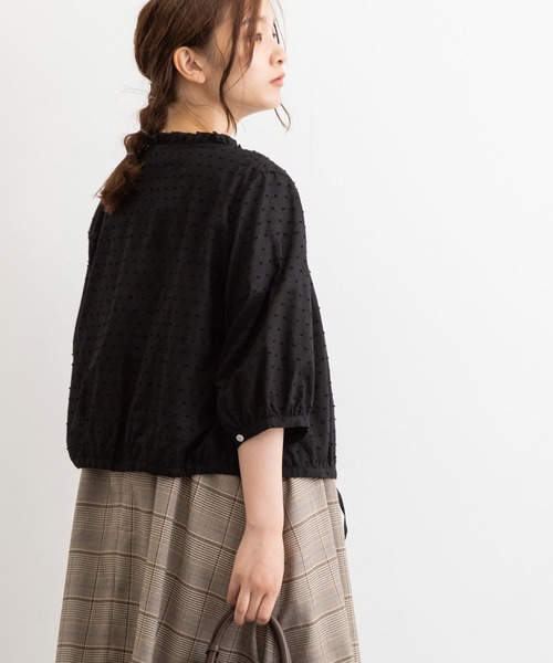 POU DOU DOU（プードゥドゥ）の「フリル襟ショートブラウス（シャツ/ブラウス・レディース・ブラック/ブルー/キナリ・3）」の14枚目の写真