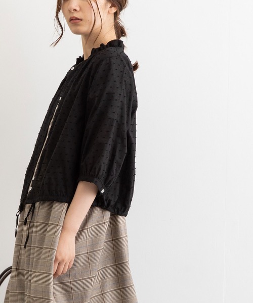 POU DOU DOU（プードゥドゥ）の「フリル襟ショートブラウス（シャツ/ブラウス・レディース・ブラック/ブルー/キナリ・3）」の16枚目の写真