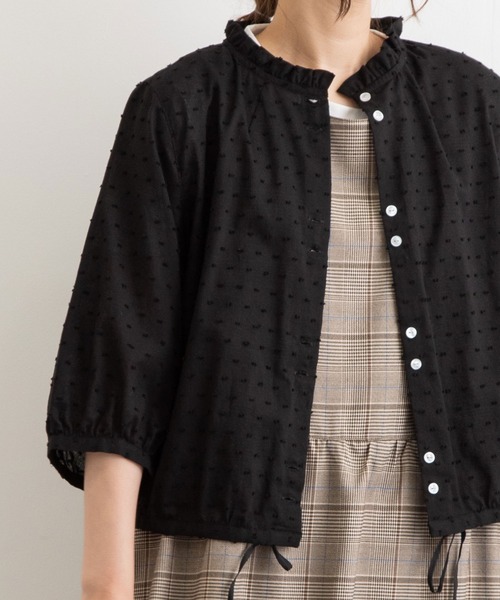 POU DOU DOU（プードゥドゥ）の「フリル襟ショートブラウス（シャツ/ブラウス・レディース・ブラック/ブルー/キナリ・3）」の17枚目の写真