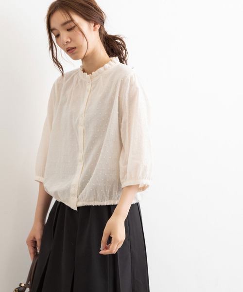 POU DOU DOU（プードゥドゥ）の「フリル襟ショートブラウス（シャツ/ブラウス・レディース・ブラック/ブルー/キナリ・3）」の21枚目の写真