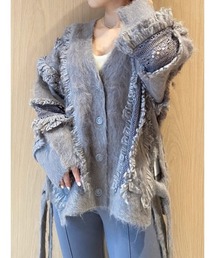 SNIDEL | ファーライクレースニットカーディガン(カーディガン/ボレロ)