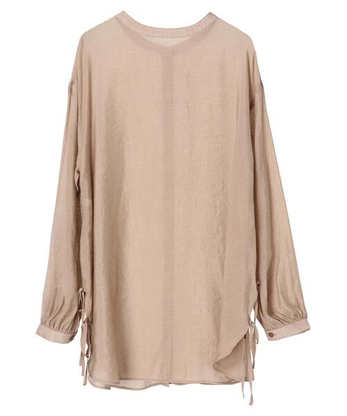 earth music&ecology（アースミュージックアンドエコロジー）の「前後2WAYサイドスリットシアーシャツ ＊（シャツ/ブラウス・レディース・ダークベージュ/ミント/オフホワイト・FREE）」の7枚目の写真