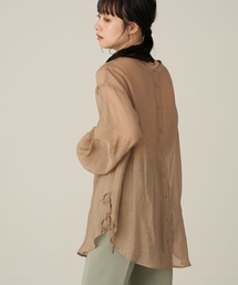 earth music&ecology | 前後2WAYサイドスリットシアーシャツ ＊(シャツ/ブラウス)