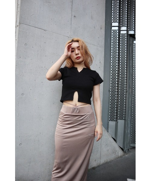 FIG&VIPER（フィグアンドバイパー）の「リブカットショートTOP（Tシャツ/カットソー・レディース・カーキ/ホワイト/ブラック・FREE）」の3枚目の写真