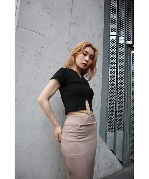 FIG&VIPER（フィグアンドバイパー）の「リブカットショートTOP（Tシャツ/カットソー・レディース・カーキ/ホワイト/ブラック・FREE）」の10枚目の写真