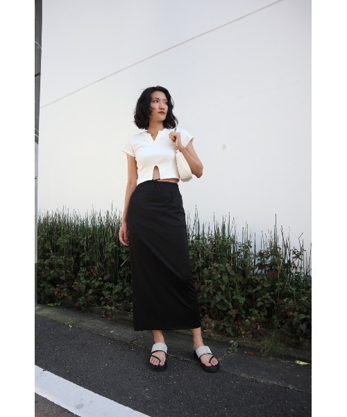 FIG&VIPER（フィグアンドバイパー）の「リブカットショートTOP（Tシャツ/カットソー・レディース・カーキ/ホワイト/ブラック・FREE）」の12枚目の写真