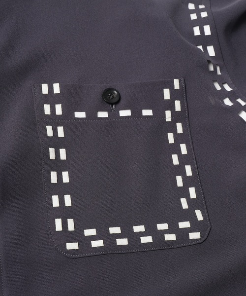 amok（アモク）の「LASER STITCH SHIRTS（シャツ/ブラウス・メンズ・ブルー/ベージュ/ネイビー/ダークブルー/ブラウン・M/L/S）」の7枚目の写真