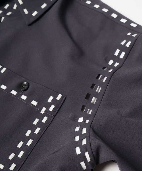 amok（アモク）の「LASER STITCH SHIRTS（シャツ/ブラウス・メンズ・ブルー/ベージュ/ネイビー/ダークブルー/ブラウン・M/L/S）」の9枚目の写真