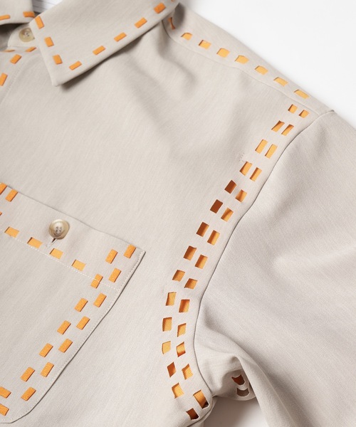 amok（アモク）の「LASER STITCH SHIRTS（シャツ/ブラウス・メンズ・ブルー/ベージュ/ネイビー/ダークブルー/ブラウン・M/L/S）」の15枚目の写真