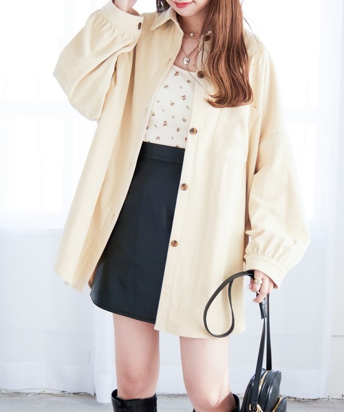 Heather（ヘザー）の「コーデュロイシャツ　237200（シャツ/ブラウス・レディース・アイボリー/ブラック/グリーン・FREE）」の2枚目の写真