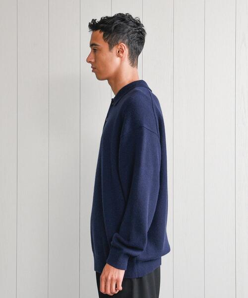 H　BEAUTY&YOUTH UNITED ARROWS（エイチビューティーアンドユースユナイテッドアローズ）の「＜H＞5GAUGE WOOL CASHMERE BALLOON KNIT SHIRT/ニット（ニット/セーター・メンズ・ベージュ/ロイヤルブルー/ダークグレー・S/M/L）」の5枚目の写真