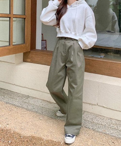 muahmuah(ムーアムーア)の「A'GEM/9 × .kom『muah muah/ムーアムーア』MUAH COTTON WIDE PANTS/コットン ワイドパンツ(その他パンツ・レディース・ブラック/ベージュ/ブラウン/カーキ・S/M)」の4枚目の写真