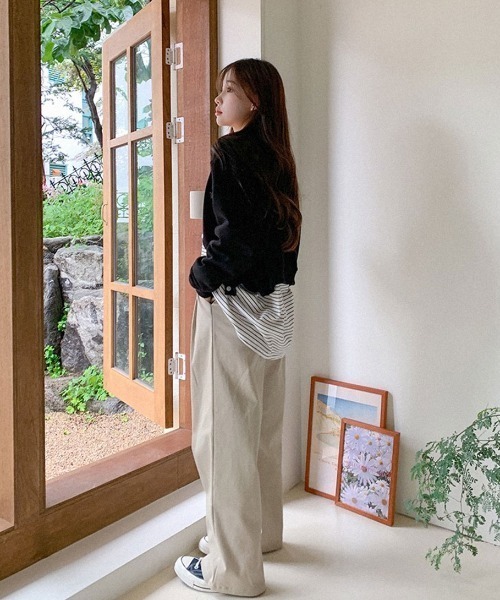 muahmuah(ムーアムーア)の「A'GEM/9 × .kom『muah muah/ムーアムーア』MUAH COTTON WIDE PANTS/コットン ワイドパンツ(その他パンツ・レディース・ブラック/ベージュ/ブラウン/カーキ・S/M)」の18枚目の写真