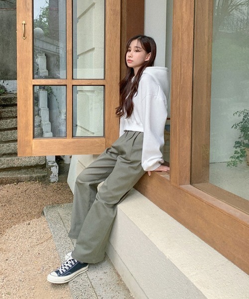 muahmuah(ムーアムーア)の「A'GEM/9 × .kom『muah muah/ムーアムーア』MUAH COTTON WIDE PANTS/コットン ワイドパンツ(その他パンツ・レディース・ブラック/ベージュ/ブラウン/カーキ・S/M)」の7枚目の写真