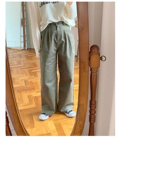 muahmuah(ムーアムーア)の「A'GEM/9 × .kom『muah muah/ムーアムーア』MUAH COTTON WIDE PANTS/コットン ワイドパンツ(その他パンツ・レディース・ブラック/ベージュ/ブラウン/カーキ・S/M)」の8枚目の写真