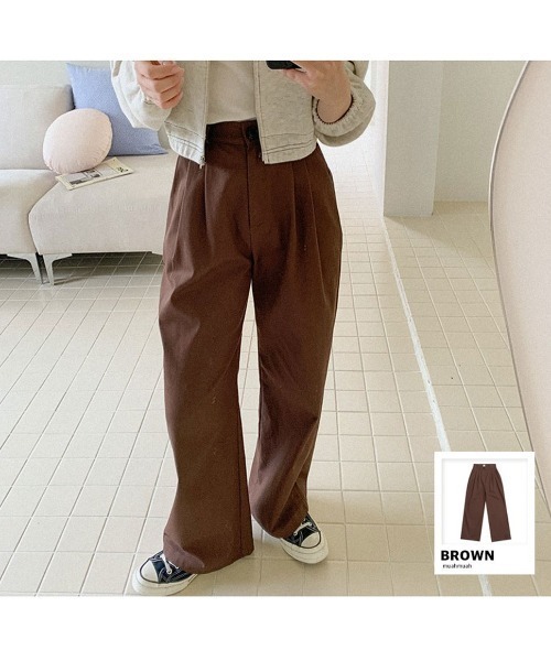 muahmuah(ムーアムーア)の「A'GEM/9 × .kom『muah muah/ムーアムーア』MUAH COTTON WIDE PANTS/コットン ワイドパンツ(その他パンツ・レディース・ブラック/ベージュ/ブラウン/カーキ・S/M)」の20枚目の写真