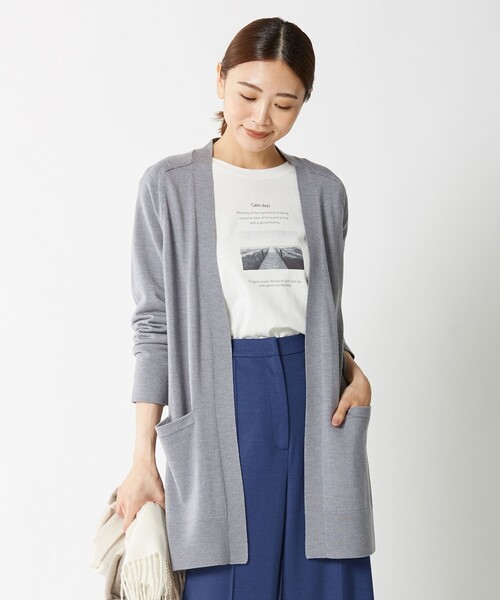 J.PRESS(ジェイプレス)の「【洗える】KNIT BASIC カーディガン(カーディガン/ボレロ・レディース・ライトグレー系/ブラウン系/ネイビー系/ダルブルー系/ワイン系・F)」の2枚目の写真