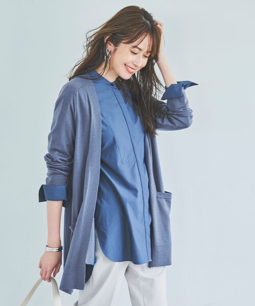 J.PRESS(ジェイプレス)の「【洗える】KNIT BASIC カーディガン(カーディガン/ボレロ・レディース・ライトグレー系/ブラウン系/ネイビー系/ダルブルー系/ワイン系・F)」の4枚目の写真