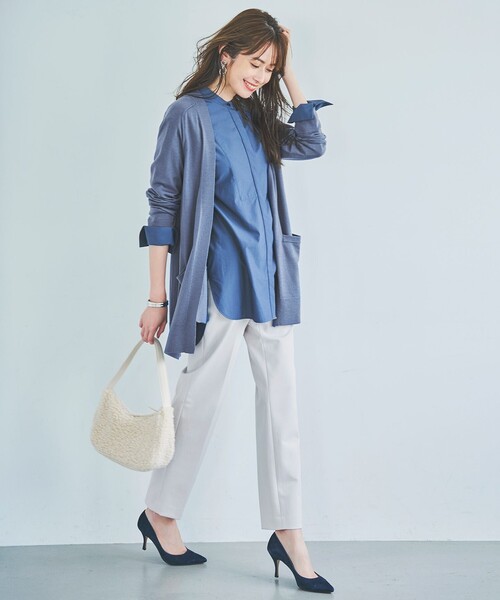 J.PRESS(ジェイプレス)の「【洗える】KNIT BASIC カーディガン(カーディガン/ボレロ・レディース・ライトグレー系/ブラウン系/ネイビー系/ダルブルー系/ワイン系・F)」の6枚目の写真