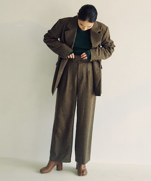 CREDONA（クレドナ）の「ハイウエストチェックPT（その他パンツ・レディース・ブラウン/ダークブラウン・S/M）」の19枚目の写真