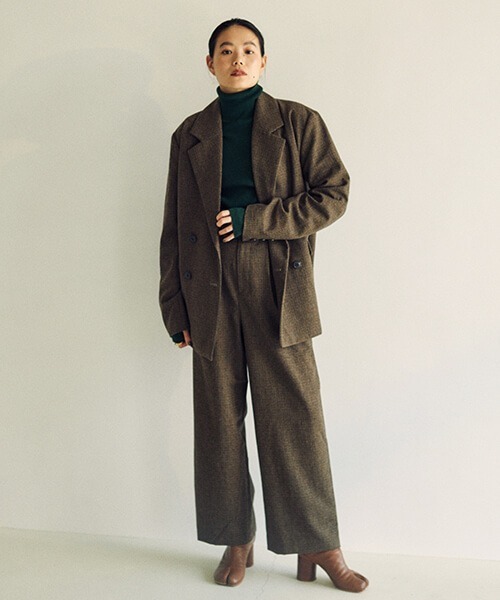 CREDONA（クレドナ）の「ハイウエストチェックPT（その他パンツ・レディース・ブラウン/ダークブラウン・S/M）」の9枚目の写真