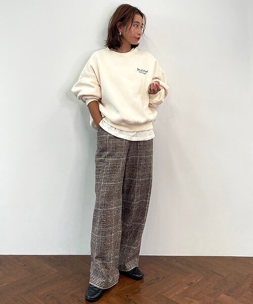 CREDONA（クレドナ）の「ハイウエストチェックPT（その他パンツ・レディース・ブラウン/ダークブラウン・S/M）」の4枚目の写真