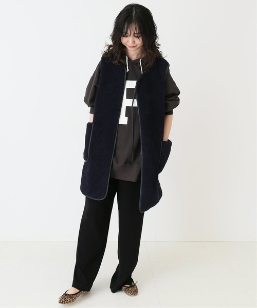 SLOBE IENA（スローブイエナ）の「パイピングボアベスト◆（ベスト・レディース・ネイビー/アイボリー・FREE）」の18枚目の写真