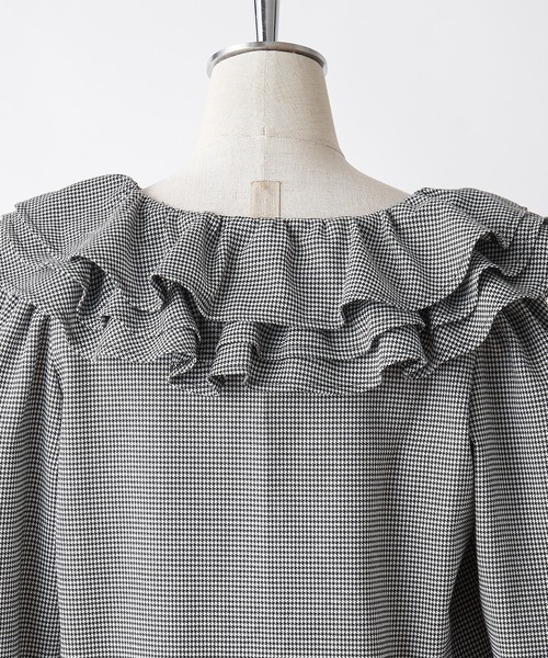 one after another NICE CLAUP（ワンアフターアナザーナイスクラップ）の「フリルブラウス〈セットアップスカートあり〉（シャツ/ブラウス・レディース・ベージュ/ネイビー/ブラック系その他/ブラウン系その他・FREE）」の10枚目の写真