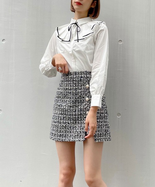 TITTY&CO.（ティティーアンドコー）の「プリーツカラーリボンブラウス（シャツ/ブラウス・レディース・オフホワイト/マルチ・FREE）」の11枚目の写真