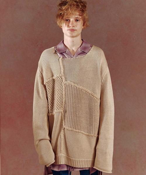 DISCOVERED パッチワーク ニット セーター DISCOVERED（ディスカバード）の「DISCOVERED_PATCH WORK KNIT（ニット