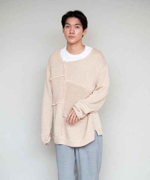 DISCOVERED パッチワーク ニット セーター DISCOVERED（ディスカバード）の「DISCOVERED_PATCH WORK KNIT（ニット