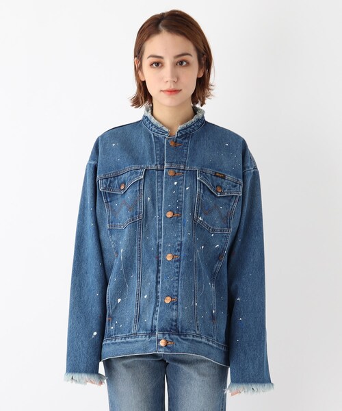 AG by aquagirl（エージーバイアクアガール）の「◆WRANGLER ペイントトラッカージャケット（デニムジャケット・レディース・ブルー系・38）」の6枚目の写真