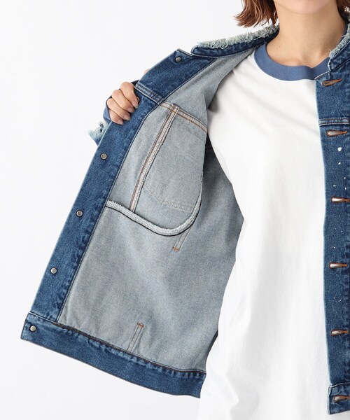 AG by aquagirl（エージーバイアクアガール）の「◆WRANGLER ペイントトラッカージャケット（デニムジャケット・レディース・ブルー系・38）」の3枚目の写真