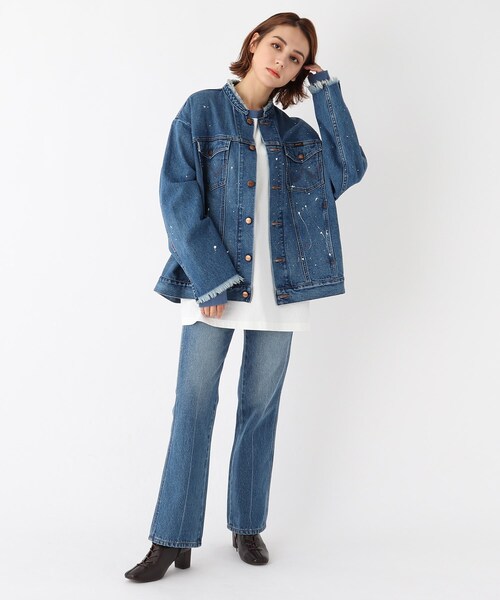 AG by aquagirl（エージーバイアクアガール）の「◆WRANGLER ペイントトラッカージャケット（デニムジャケット・レディース・ブルー系・38）」の7枚目の写真