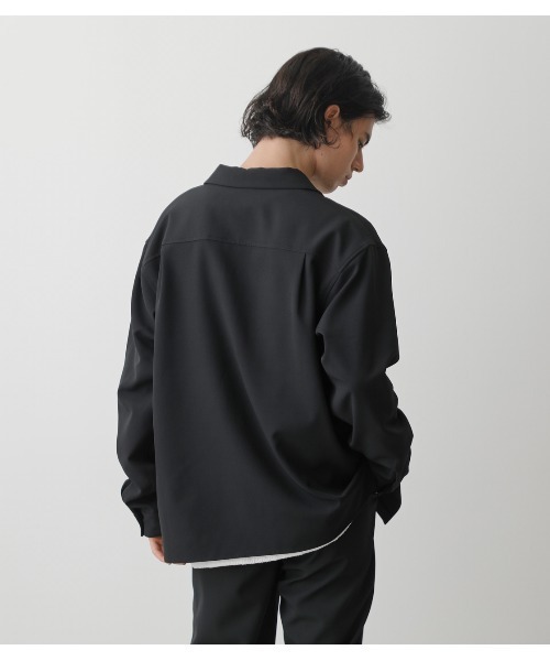 AZUL by moussy（アズールバイマウジー）の「STRETCH W POCKET SHIRT/ストレッチダブルポケットシャツ（シャツ/ブラウス・メンズ・ブラック/グレー系その他/カーキ・LARGE/MEDIUM）」の6枚目の写真