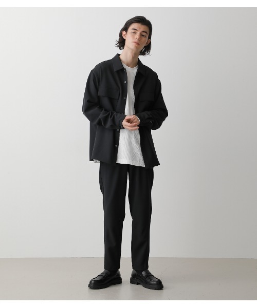 AZUL by moussy（アズールバイマウジー）の「STRETCH W POCKET SHIRT/ストレッチダブルポケットシャツ（シャツ/ブラウス・メンズ・ブラック/グレー系その他/カーキ・LARGE/MEDIUM）」の7枚目の写真