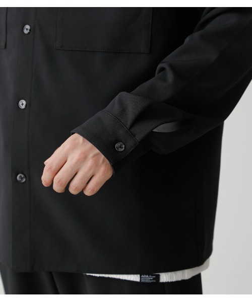 AZUL by moussy（アズールバイマウジー）の「STRETCH W POCKET SHIRT/ストレッチダブルポケットシャツ（シャツ/ブラウス・メンズ・ブラック/グレー系その他/カーキ・LARGE/MEDIUM）」の13枚目の写真