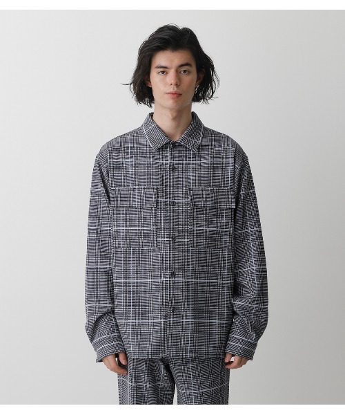 AZUL by moussy（アズールバイマウジー）の「STRETCH W POCKET SHIRT/ストレッチダブルポケットシャツ（シャツ/ブラウス・メンズ・ブラック/グレー系その他/カーキ・LARGE/MEDIUM）」の17枚目の写真