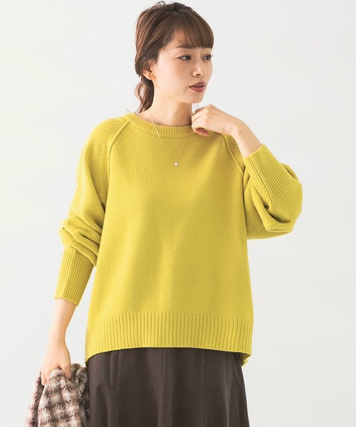 URBAN RESEARCH Sonny Label（アーバンリサーチサニーレーベル）の「URTECHウォッシャブルニットアウトシームプルオーバー（ニット/セーター・レディース・ライトグレー/イエロー/ネイビー・FREE）」の3枚目の写真