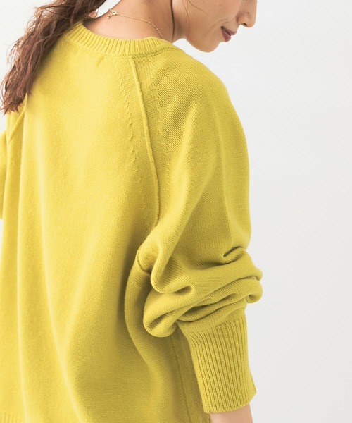 URBAN RESEARCH Sonny Label（アーバンリサーチサニーレーベル）の「URTECHウォッシャブルニットアウトシームプルオーバー（ニット/セーター・レディース・ライトグレー/イエロー/ネイビー・FREE）」の4枚目の写真