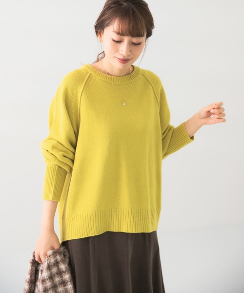 URBAN RESEARCH Sonny Label（アーバンリサーチサニーレーベル）の「URTECHウォッシャブルニットアウトシームプルオーバー（ニット/セーター・レディース・ライトグレー/イエロー/ネイビー・FREE）」の5枚目の写真