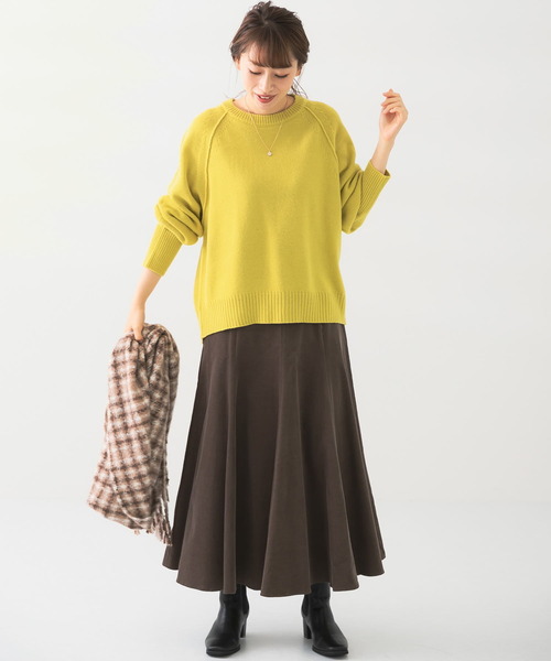 URBAN RESEARCH Sonny Label（アーバンリサーチサニーレーベル）の「URTECHウォッシャブルニットアウトシームプルオーバー（ニット/セーター・レディース・ライトグレー/イエロー/ネイビー・FREE）」の8枚目の写真